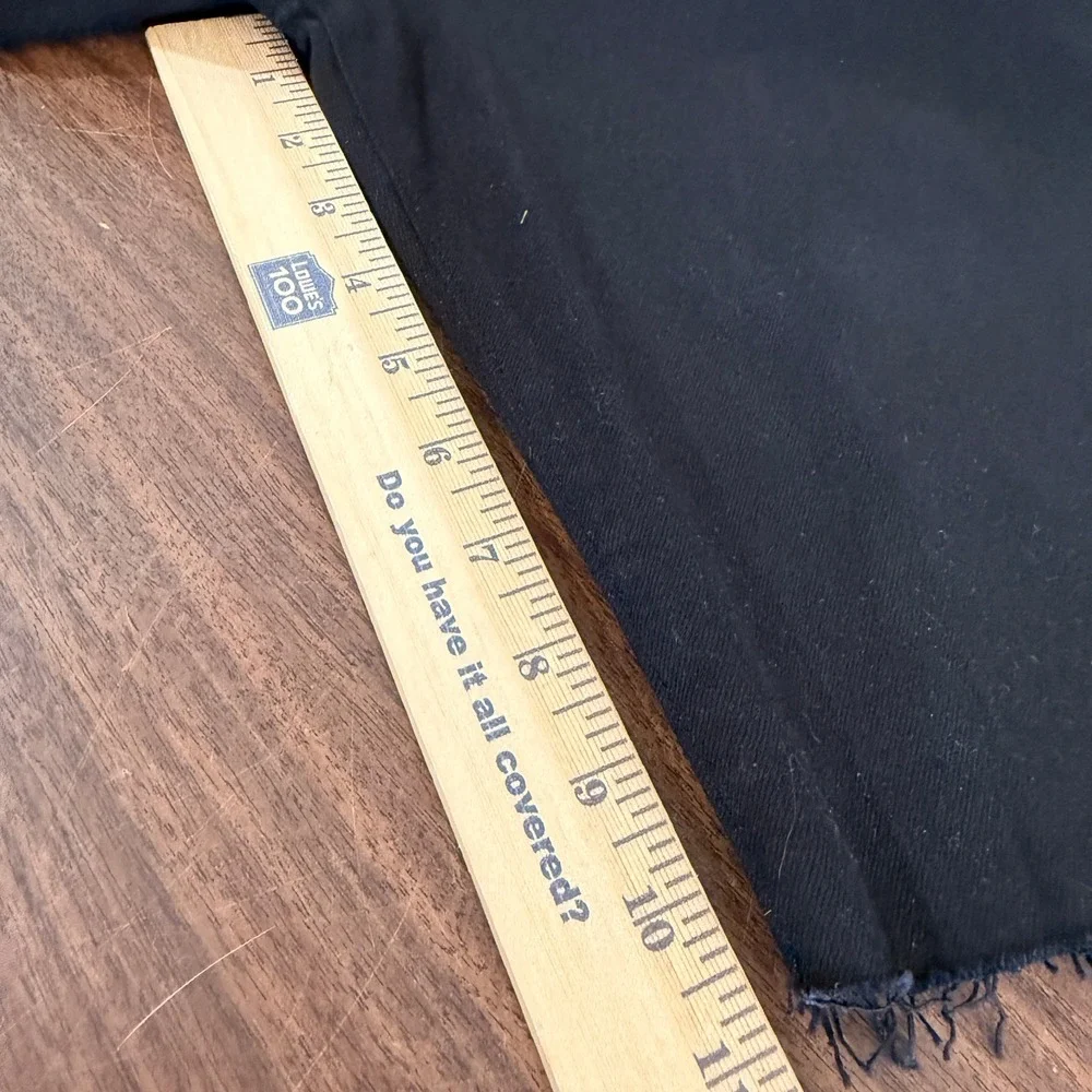 Frame Le Vintage Bermuda Womens 30 Pre-Owned Shorts Black Raw Hem Denim Stretch